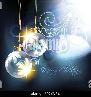 vector shiny christmas bal on artistic background Stock Vector Image ...