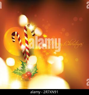 vector christmas candy on artistic glowing background Stock Vector