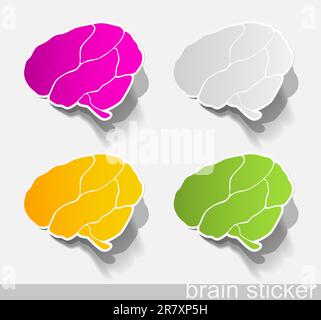 human brain, realistic design elements Stock Vector