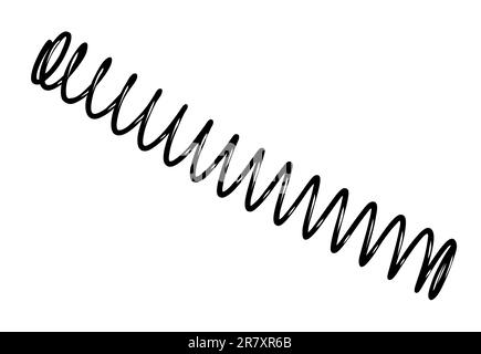 steel spring on white background, vector illustration Stock Vector