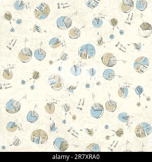 Hand-drawn infographic elements. May use as seamless pattern. Stock Vector