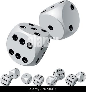 Premium Vector  Rolling dice white roll cubes for gamble games top view  dice sides and falling 3d angles lucky craps realistic vector objects set