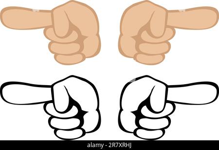 Pointing hand. Vector EPS8 7000x4774. Separate layers Stock Vector