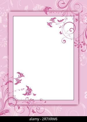Decorative floral background in shades of pink Stock Vector