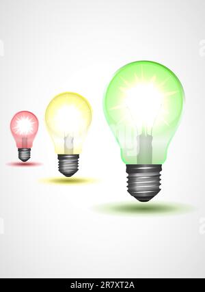 Traffic light or varicolored lamp set, vector illustration, eps10 Stock Vector