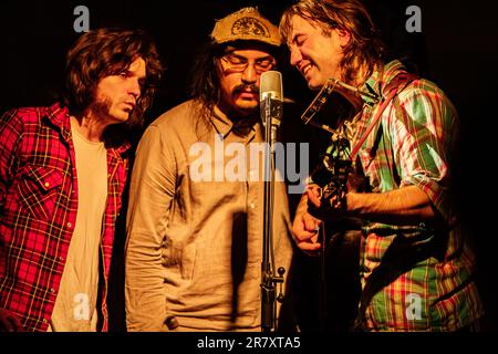 Milan Italy. 28 March 2011. The American band THE LOW ANTHEM performs live on stage at Salumeria della Musica during the 'Smart Fresh Tour'. Stock Photo