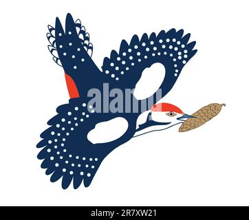 jay drawing on white background, vector illustration Stock Vector