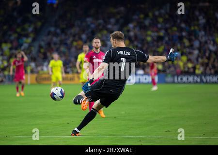 Nashville SC goalkeeper Joe Willis (1) during the first half against CF ...