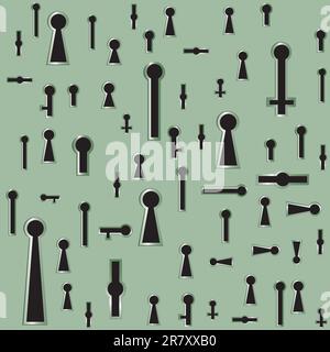 Key hole seamless business career choice background. Dilemma opportunity vector texture concept. Element for design. Stock Vector