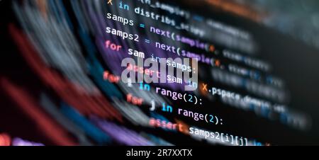 programming and coding technologies. Developer working on web Stock Photo