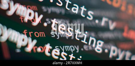 Digital technology, software development. Computer script function Stock Photo