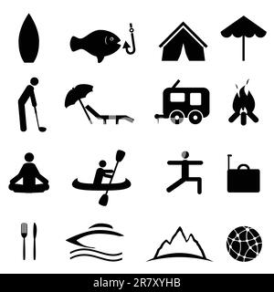 Sports and recreation icon set Stock Vector