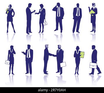 Business people silhouettes Stock Vector