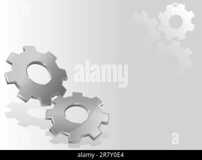 Illustration with two 3d gears Stock Vector