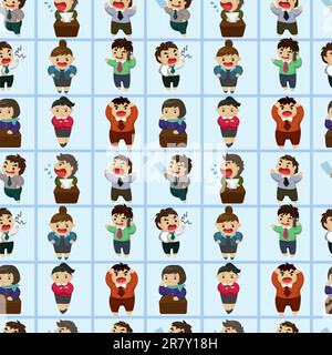 office worker seamless pattern Stock Vector