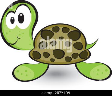 Cartoon gay turtle. Illustration on white background for design Stock Vector