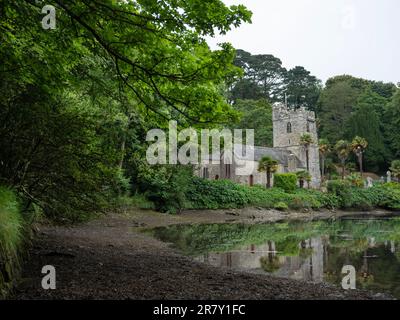 St Just in Roseland Church, Cornwall South West of England. Stock Photo