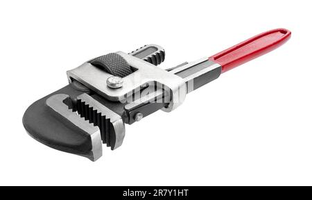 Pipe wrench isolated on white - clipping path included Stock Photo