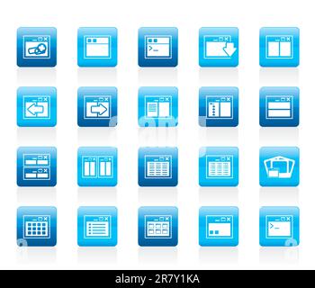 Application, Programming, Server and computer icons vector Icon Set 2 Stock Vector