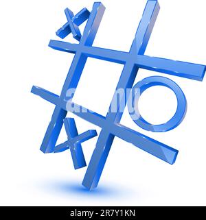 Blue tris game symbol on white background Stock Vector