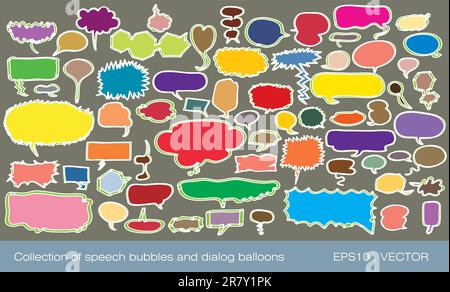 Colorful speech bubbles and dialog balloons on white background Stock ...