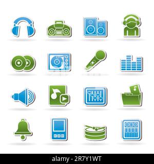 folder file music note sound block style icon vector illustration Stock ...