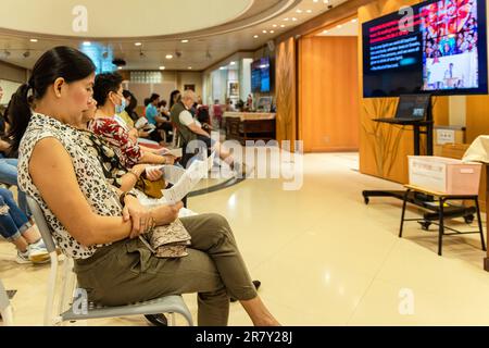 Sunday mass at Our Lady of Mount Carmel Catholic Church, Wanchai, Hong Kong, SAR, China Stock Photo