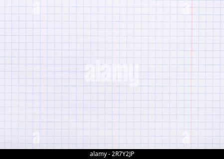 A white sheet in a cage from a notebook. Stock Photo