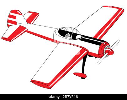 plane drawing on white background, vector illustration Stock Vector