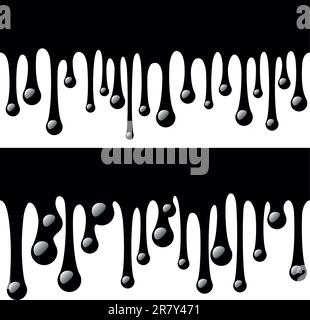Seamless Drips Border. Vector illustration Stock Vector