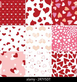 valentine heart seamless pattern Stock Vector