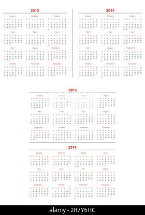 Template foe calendar 2013-2014 Stock Vector