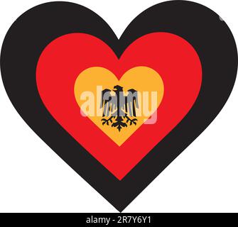 A concentric, heart shaped design, with national symbolism evocative of Germany. Stock Vector