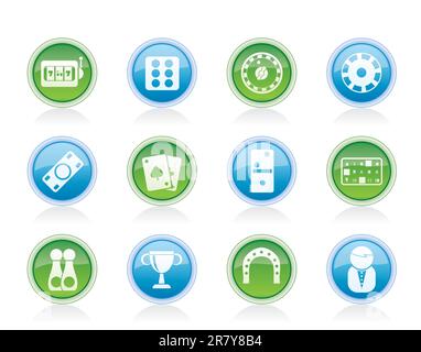 gambling and casino Icons - vector icon set Stock Vector