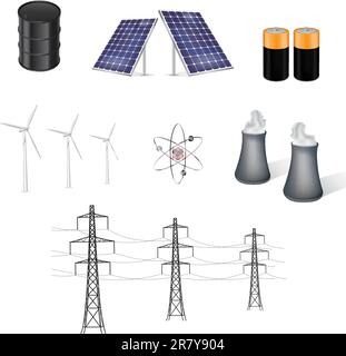various sources of energy vector illustration Stock Vector