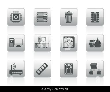 Computer and website icons - vector icon set Stock Vector