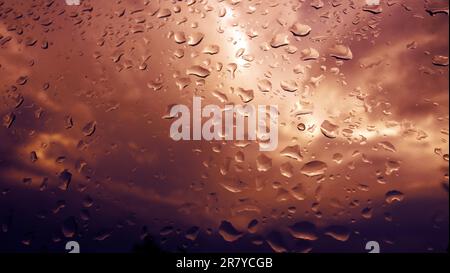 drops of rain on a window Stock Photo