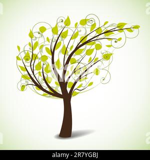 tree crown in the shape of a leaf Stock Vector