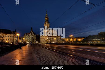 Dresden Cathedral, Cathedral of the Holy Trinity, Catholic Church of the Royal Court of Saxony, Katholische Hofkirche Stock Photo