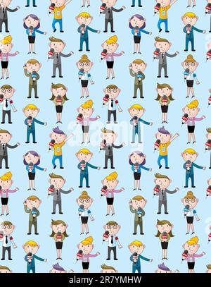 reporter people seamless pattern Stock Vector