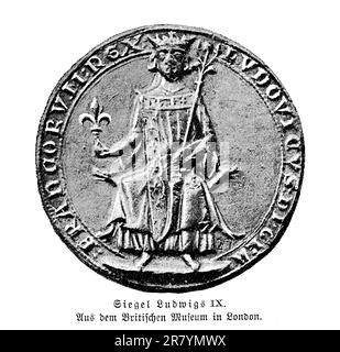 Seal of Louis IX of France (Saint Louis) , 13th century Stock Photo