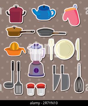 kitchen stickers Stock Vector