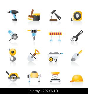 building and construction icons - vector icon set Stock Vector