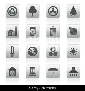 Ecology and nature icons -vector icon set Stock Vector