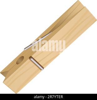 Isolated Clothes Peg on a White Background for Design Stock Vector