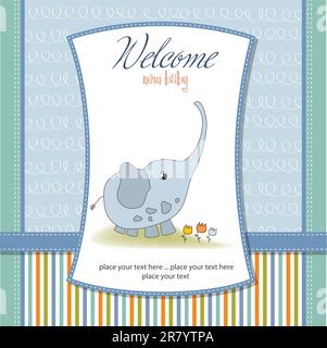 delicate baby boy shower card Stock Vector