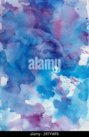 watercolor background. Blue and purple Stock Photo