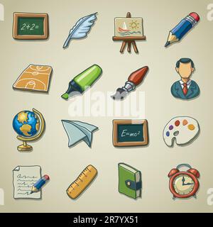 hand-drawn vector icons Stock Vector