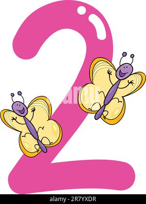 Illustration of a cartoon number 2 Stock Photo - Alamy