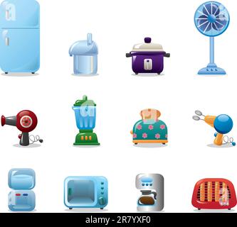home appliances icons Stock Vector